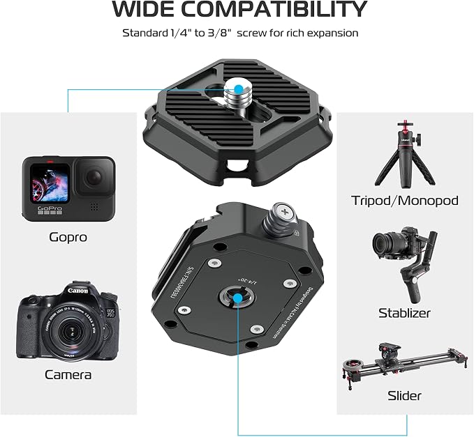 FALCAM F38 Quick Release Kit V1, Plate for DSLR/Mirroless Camera Compatible with Arca Swiss and Clamp for Tripod/Stablizer/Gimbal/Slider-2268 - Image 3