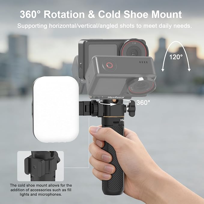 Mini Extension Tripod with Magnetic Quick Release Compatible with Osmo Action 5 Pro/4/3, Osmo 360, 2-in-1 Extendable Selfie Stick Tripod 360° Ball Head & Cold Shoe Mount Handle Grip/Extendable Rod | Travel Handle Grip for Action 5PRO/4/3|Cold Shoe Moun... - Image 4