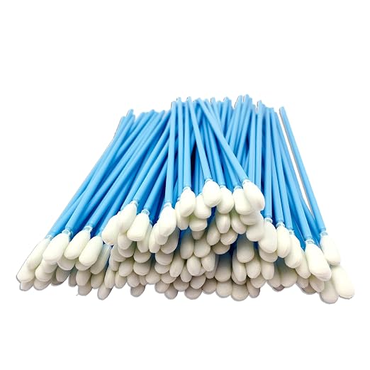100 Pcs Solvent Resistant Professional Lint Free Swabs, 6.37" Long Handle Foam Swabs for Electronics, Camera Sensors, Printers, Optical Lenses by Unknown