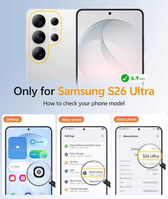 FNTCASE for Samsung Galaxy S26 Ultra Case, Compatible with Magsafe | Screen Protector, Full Camera Protection, Translucent Matte, 14FT Military Grade Drop Proof, Protective Phone Cover - Image 2
