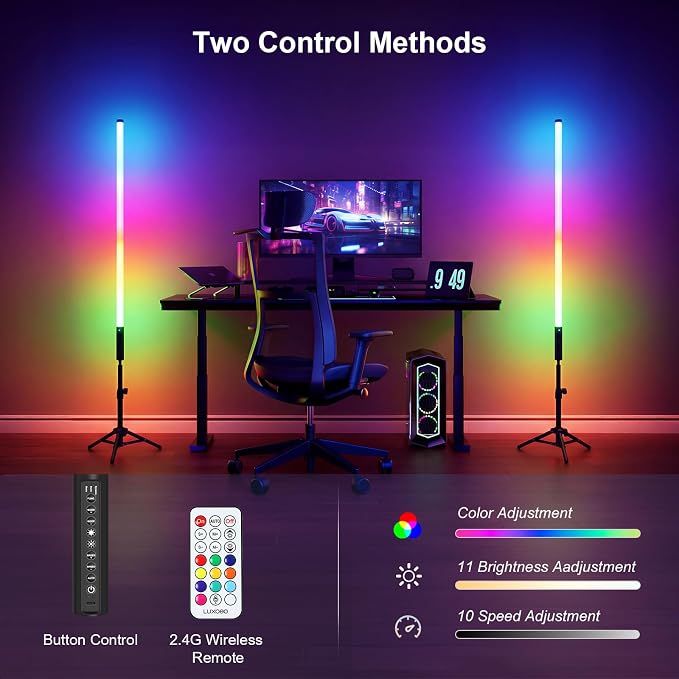 2 Pack 3ft RGB Tube Light Portable 5000mAh Battery Powered LED Light Stick with Stand, Music Sync, Ambient Lighting for Video Studio Photography DJ Bar Stage Club Party Wedding Gaming Rooms - Image 5