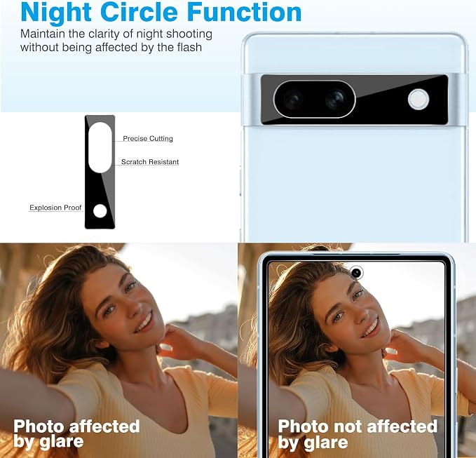 OMOTON Screen Protector for Google Pixel 7A 5G 6.1 Inch, 3 Pack | Tempered Glass & Camera Lens Protector, Alignment Frame/Anti Scratch - Image 6