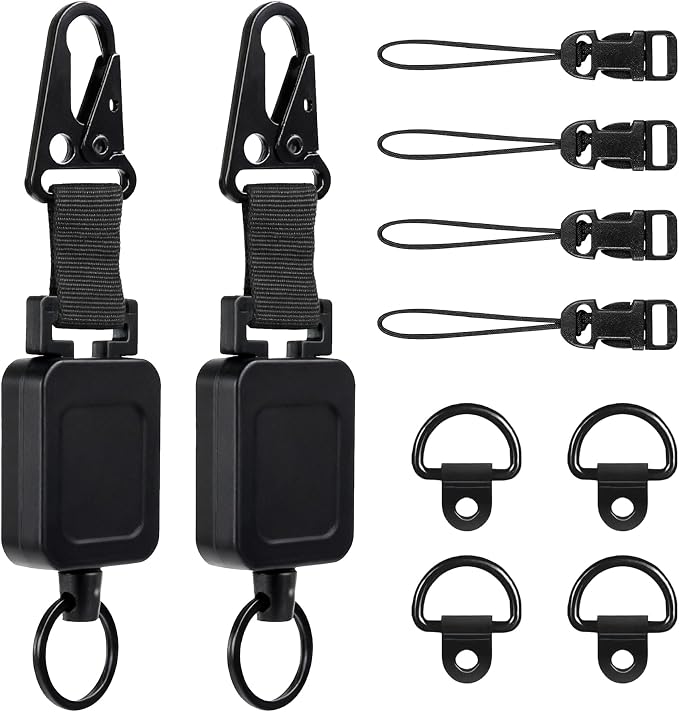 2 Pack CB Mic Retractable Holder with Heavy Duty 24" Stainless Steel Cord, Easy D-Ring Mount for Truck Drivers by Unknown