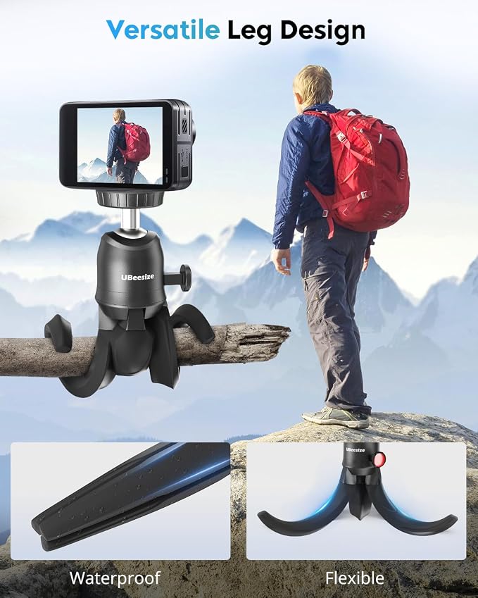 UBeesize Flexible Tripod for iPhone and Samsung with Remote and Phone Holder, Ideal for Video Recording, Vlogging, and Selfies, Compatible with Canon and Sony Cameras - Image 4