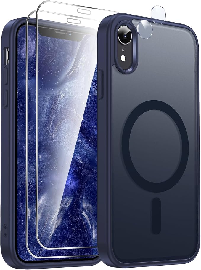 LeYi for iPhone-XR Case Blue with Screen Protector X2 + Camera Cover X2:[ MagSafe Compatible] Magnetic Slim Cases for i Phone iphoneXR Protective Women Men Fundas para 10XR, Navy Blue - Image 7