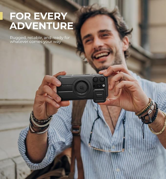 Dexnor for iPhone 15 Pro Case with Slide Camera Cover & Adjustable Kickstand, Compatible with MagSafe, Rugged Shockproof Bumper Cases Heavy-Duty Magnetic Protective Cover,6.1 inch,Black - Image 7