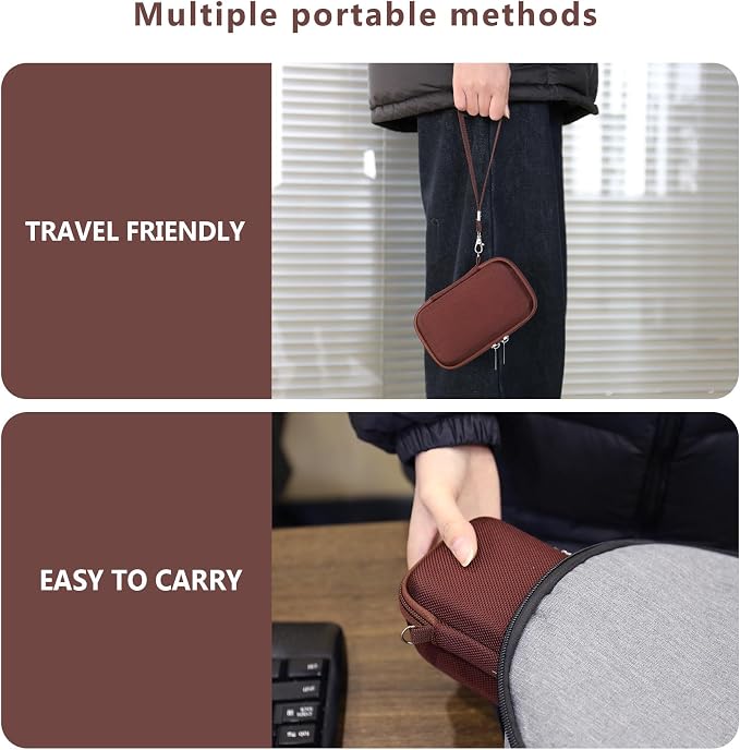 Carrying Case for Canon PowerShot SX740 HS, SX730 HS Camera, Brown | SX720 HS, SX620 HS, G7 X Mark III, G7 X Mark II Digital Camera, Storage Holder Travel Bag with Mesh Pocket for Battery Pack - Image 7