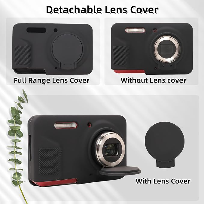 Case for Kodak PIXPRO FZ55, FZ55 accessories | Soft Silicone Protective Case Removable Lens Cover, Comes with 2 Screen Protectors and 1 Wrist Strap. (Black) - Image 4