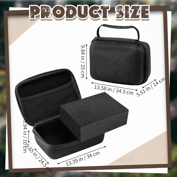 Relaxweex Hard Case with Foam, 13.5 X 9.8 X 5.5 Inch, Black | EVA Waterproof Shockproof Case, Customizable Foam for Camera Electronics Instruments, Digital Products, with Knife - Image 2