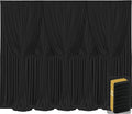 8 Panels Black Backdrop Curtains for Wedding Party Wrinkle Free Backdrops Curtain Drapes Fabric Decorations Photo Back Drop Cloth for Baby Shower Photography Stage Reception 40ft(W) x 12ft(H) by Tao-GePartyDecorations