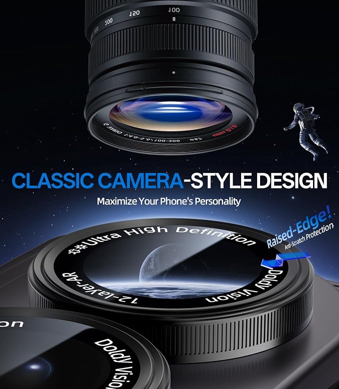 HelloDeere for Galaxy Z Fold 7/Z Fold 8 Ultra Camera Lens Protector, Military-Grade 9H+ Tempered Glass AR Optical Tech HD Anti-Glare Anti-Scratch Metal Individual Ring Easy Install Case Friendly Black - Image 3