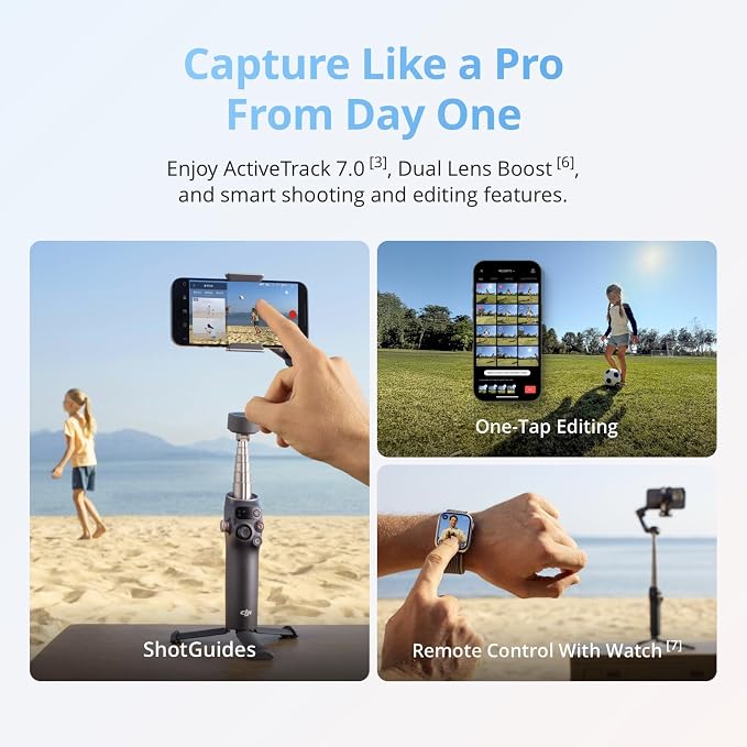 DJI Osmo Mobile 8 Standard Combo, Gimbal Stabilizer for Phone | AI Native Tracking, 360° Pan Rotation, Built-in Extension Rod & Tripod, 10h Battery, Extension Rod, 3-Axis Stabilization - Image 5