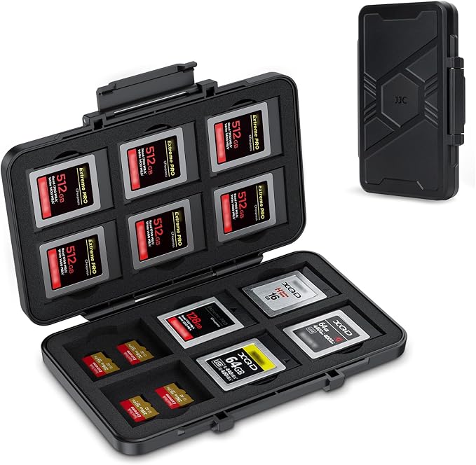[Large Capacity] XQD Card CFexpress Type B Card Case Holder Storage, 36 Slots Memory Card Organizer Box for 24 TF Micro SD and 12 CFexpress Type-B Cards, for Nikon Z8 Z9 Z6III Z6II Z7II Z6 Z7 D4 D850 by JJC