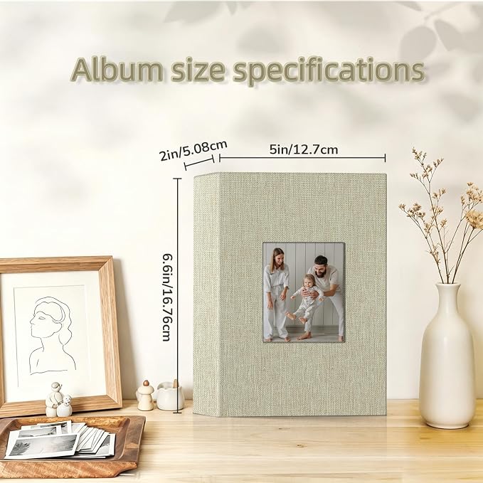 popotop Photo Album 4x6-100 Photos Photo Books with 100 Vertical Pockets,Linen Cover Albums for Family Wedding Anniversary Baby Vacation Pictures - Image 4