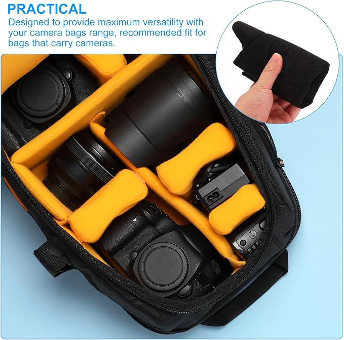 PATIKIL Camera Bag Divider, 2Pcs 6.5"x6.3"x0.55" Shockproof Camera Bag Inserts Separator Pad Protective Lens for Nikon Camera DSLR Protect Bag Organizer Universal Divider Cushion, Black - Image 5
