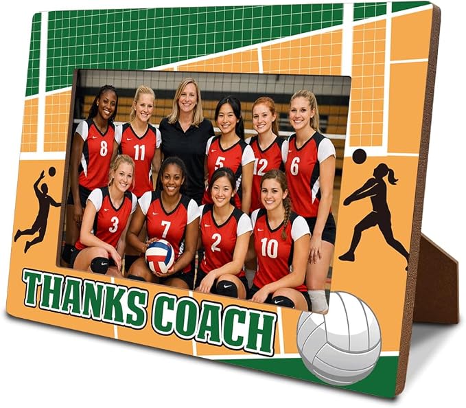 Thanks Coach Photo Frame, Volleyball Picture Frame, Sports Themed Decor Tabletop Display Frames for Players and Coaches, Gift to Volleyball Enthusiasts for 4x6 Inches Photos by Unknown