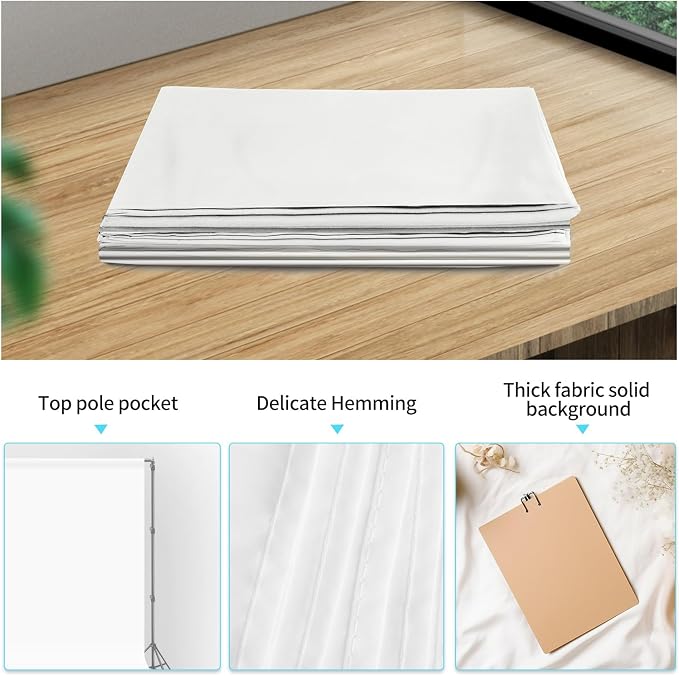 10 x 20 ft White Backdrop Background White Screen for Photography Video Recording Picture Shooting high Density Polyester Fabric Pure Recording Parties Curtain - Image 5
