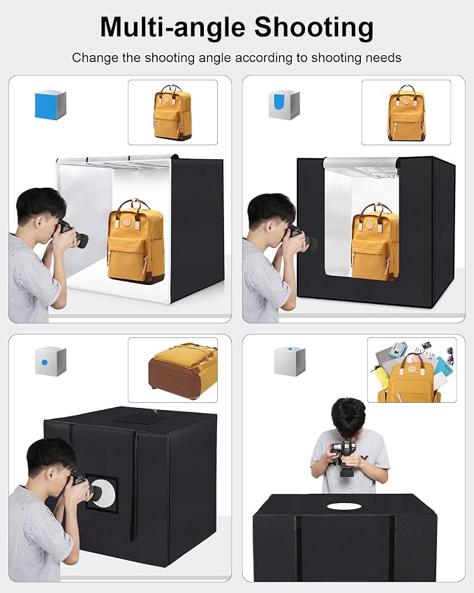 PULUZ 32"x32" Light Box Photography, Large Photo Light Box with 3 Stepless Dimming Light Panel, 234 LED Beads, Professional Photo Booth Shooting Tent Kit with 4 Color Backdrops for Product Photography - Image 3