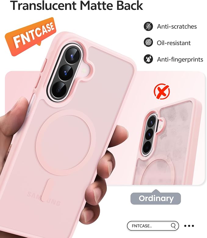 FNTCASE for Galaxy A27 5G Phone Case, Fit for Magsafe, Screen Protector | Translucent Matte, 14FT Military Grade Drop Protection, Slim Shockproof Protective, for Samsung A 27 4G Cover, Light Pink - Image 7