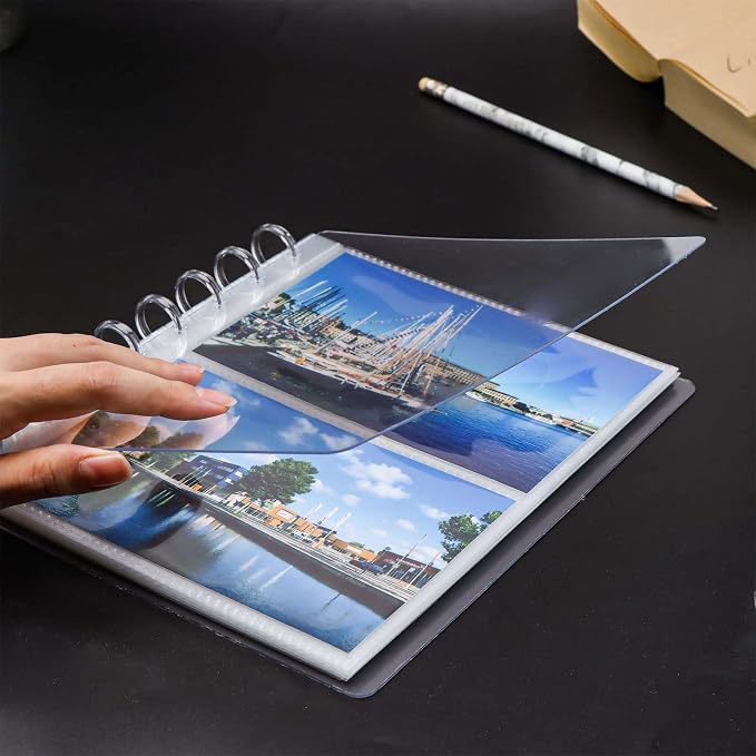 Clear Discbound Pocket Sleeves 8 Disc Sheet Protectors 20 Inner Pages PP 4x6 Pockets PET Cover Photo Card Protector Binder Album (2 Pocket - 8 Disc) - Image 2