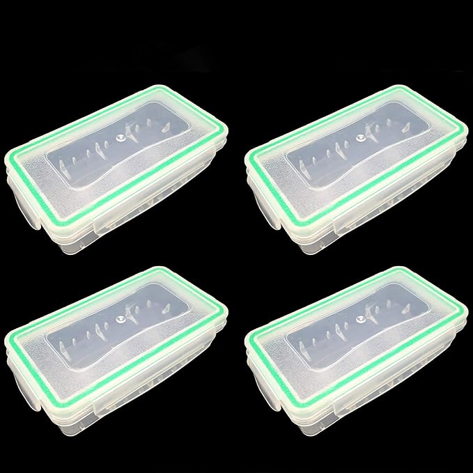 18650 Battery Storage Case Plastic Waterproof Battery Holder for 18650 and 16340 Batteries (4 Pack) by RJWKAZ