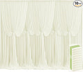 10 Panels Ivory Backdrop Curtains for Wedding Party Wrinkle Free Backdrops Curtain Drapes Fabric Decorations Photo Back Drop Cloth for Baby Shower Photography Stage Reception 50ft(W) x 12ft(H) by Tao-GePartyDecorations