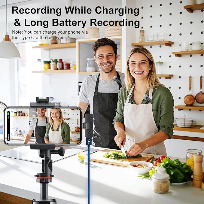 Wireless Mini Microphone for iPhone-Noise Reduction Lapel Mic for Ipad, Android,Clip-on Mini Microphone,Ideal for Vlog Tiktok YouTube Podcast Content Creator - Image 4