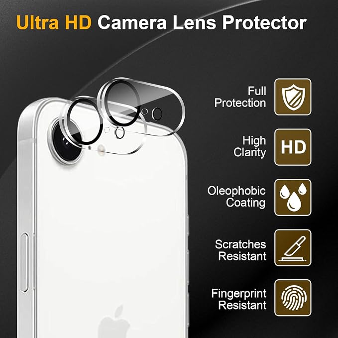 3 Pack Camera Lens Protector for iPhone 17e | Tempered Glass,Anti-Fingerprint,9H Hardness,Scratch Resistant,Easy to Install,Bubble Free,HD Clarity - Image 5