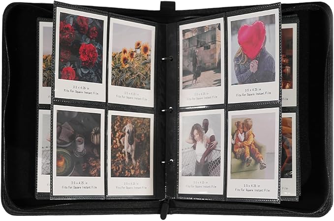 Large Polaroid Photo Album Binder, 240 Pockets. Speckles | Fits Polaroid i-Type, 600, SX-70 and Instax Wide 3.5x4.25 films. Acid-free pages protect photos for long-term storage. - Image 6