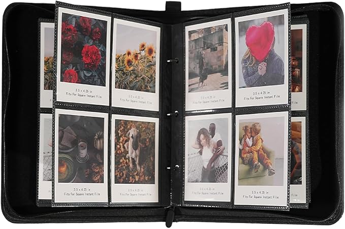Large Polaroid Photo Album Binder, 240 Pockets. Cherry Print | Fits Polaroid i-Type, 600, SX-70 and Instax Wide 3.5x4.25 films. Acid-free pages protect photos for long-term storage. - Image 5
