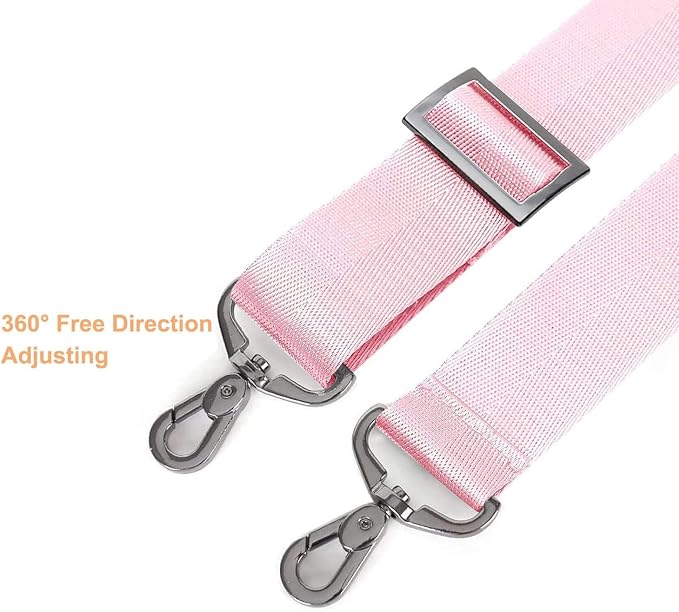 MOSISO 56 inch Shoulder Strap, Adjustable Soft Universal Non-Slip Strap | Thick Replacement Strap, Fit Padded with Metal Swivel Hooks for Laptop Shoulder Bag/Laptop Messenger Bag, Rose Quartz - Image 3