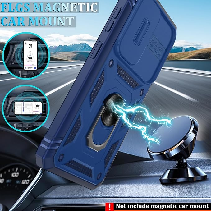 Gritup for Samsung Galaxy S26 Plus Case: 2*Screen Protector | Slide Camera Cover | Build in 360° Rotating Ring Kickstand | Military Grade Protective Cover for Samsung S 26 Plus, Blue - Image 7