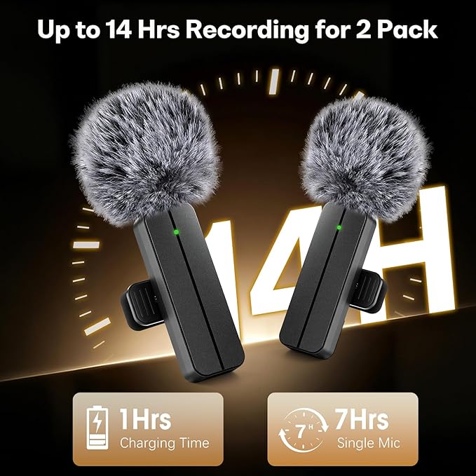 3 in 1 Wireless Mini Microphone for iPhone Android Phone Camera: Lavalier Lapel Mic for Video Recording - Noise Cancelling Clip on Shirt Microphones for Tiktok YouTube Podcast Vlogging - Image 5