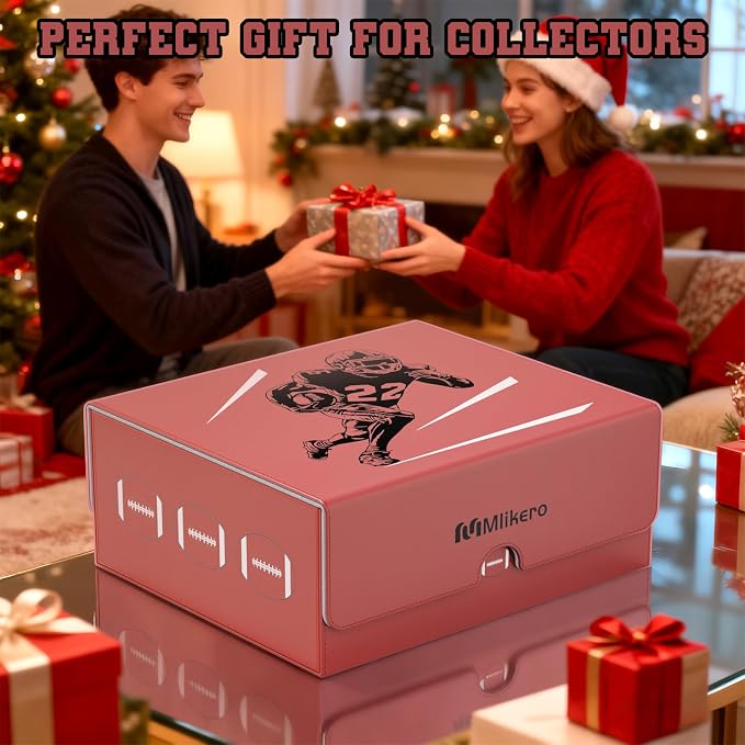 Mlikero Football Card Storage Box, Trading Card Storage Box Oversized Fits Toploaders, Magnetic Closure Sports Card Case for Football Cards 2026 (Holds 500+ Toploaders) - Image 7
