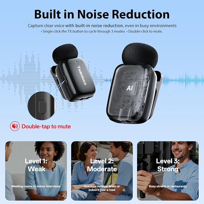 Mini Wireless Lavalier Microphone for iPhone ipad Android | Plug & Play, 131FT Range,with Noise Reduction, 33h Charging Case, for Content Creators,for iPhone Vlogging, Podcast - Image 2