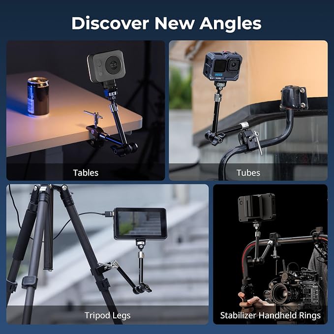 SMALLRIG 11" Magic Arm Clamp with 1/4"-20 Screw & Retractable Pins | for Action Cameras, Monitors, Lights, and Microphones - Image 7