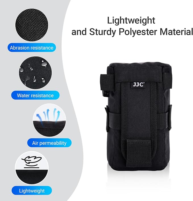 JJC L Camera Lens Pouch for NIKKOR 70-300mm Fuji XF 70-300mm Lens | Fits lens 3.1 x 6.1" for CANON EF 100-300, 75-300mm, NIKKOR Z 24-70mm, 70-180mm, Fuji XF 80mm, 16-55mm, TAMRON SP AF 10-24mm - Image 2
