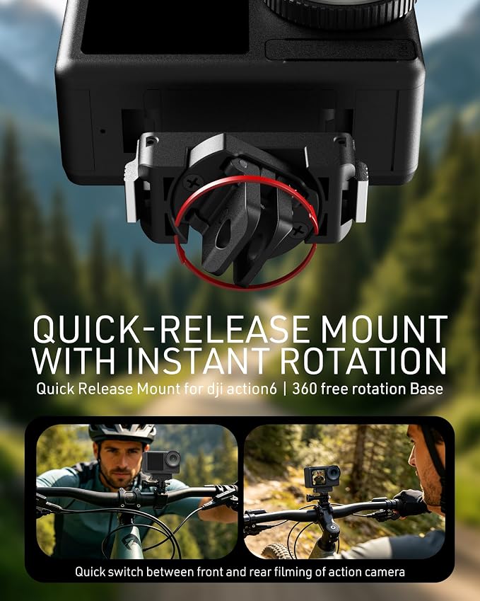 65'' Selfie Stick Tripod for DJI Osmo Action 6/Osmo Nano Accessories | Auto Pop-Open Tripod, Magnetic Quick-Release Adapter Mount 360° Adjustable | 2-in-1 Extended Rod | Portable for Travel Vlog - Image 4