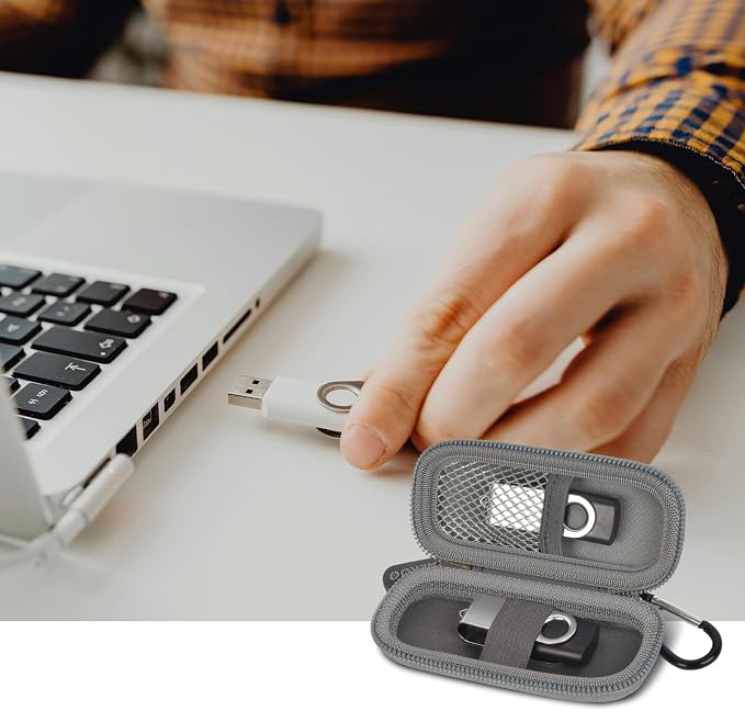 USB Flash Drive Case, SD Card/Thumb Drive/Memory Cards Holder, Bag Only | SDXC/SDHC Storage, Electronic Accessories Organizer for SanDisk / for Samsung, for Students/IT/Office/School/Travel, DarkGrey - Image 7