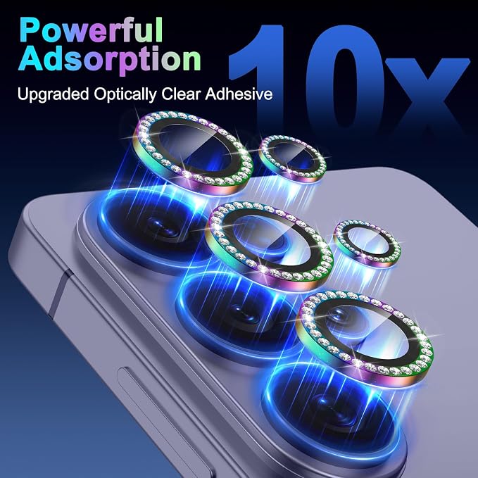 Meshine for Samsung Galaxy S26 Ultra Camera Lens Protector,Scratch Proof,Strong Adsorption,9H Hardness with Metal Ring Camera Cover,Ultra Thin Case Friendly, Accessories Lens Protector,Shiny Colorful - Image 5