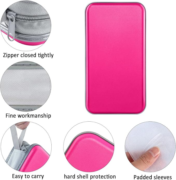 Siveit CD Case Holder, 80 Capacity CD/DVD Case Holders Wallet Hard Plastic CD DVD Disc Cases Storage Binder for Car Home Office Travel (Hot Pink) - Image 2