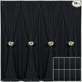 10 Panels Black Backdrop Curtain for Parties Wrinkle Free Black Photo Curtains Backdrop Drapes Fabric Decoration for Birthday Party Wedding 50ft(W) x 10ft(H) by Tao-GePartyDecorations