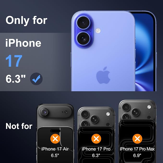 Camera Lens Protector (3 Pack) Compatible with iPhone 17 6.3" Camera Lens Cover Protection, 9H Tempered Glass, HD Clear Anti-Scratch, Case Friendly [Does Not Affect Night Shots] - Image 6