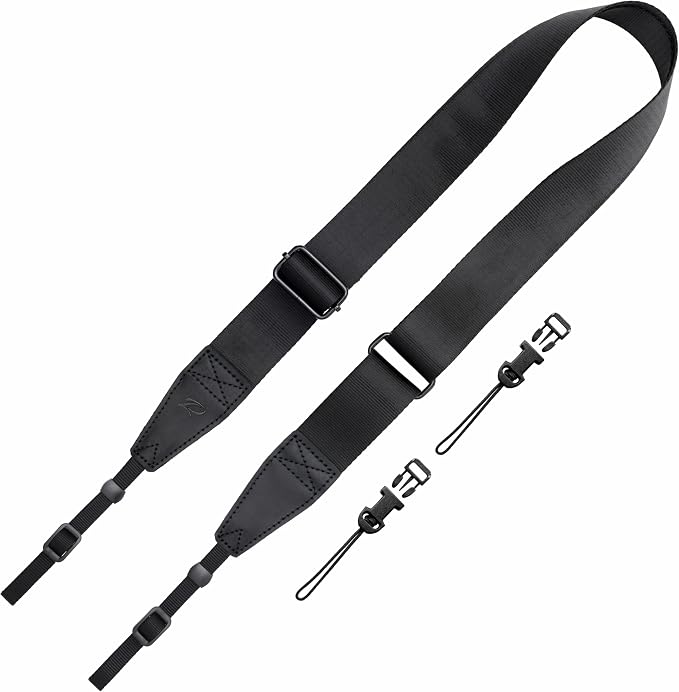 Padwa Lifestyle Black Adjustable Camera Strap - 1.5" Top Layer Cowhide Head Camera Straps for Photographers, Nylon Adjustable Neck Shoulder & Crossbody Strap Quick Release for All Cameras - Image 7