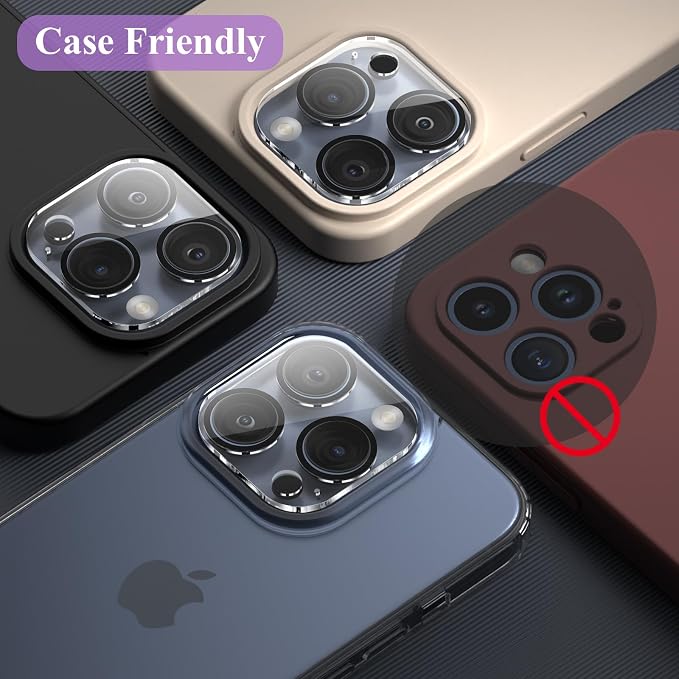 YWXTW [5 Pack Designed for iPhone 15 Pro Max Camera Lens Protector, for iPhone 15 Pro Camera Lens Protector, Night Shooting Mode, Anti Scratch HD Clear 9H Hardness Tempered Glass - Image 6