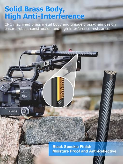 SYNCO Shotgun Microphone D2 Hyper Cardioid XLR Condenser Mic | Rode Shotgun Mic, Directional Condenser Audio Recording Pickup, for DSLR Cameras, Film Interview, ENG/EFP Video Creators - Image 7