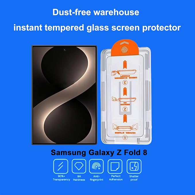 for Samsung Galaxy Z Fold 8 Privacy Screen Protector With Lens Protection Film,9H Hardness Anti-Scratch Tempered Glass, Case Friendly,(2+2 pack) - Image 5
