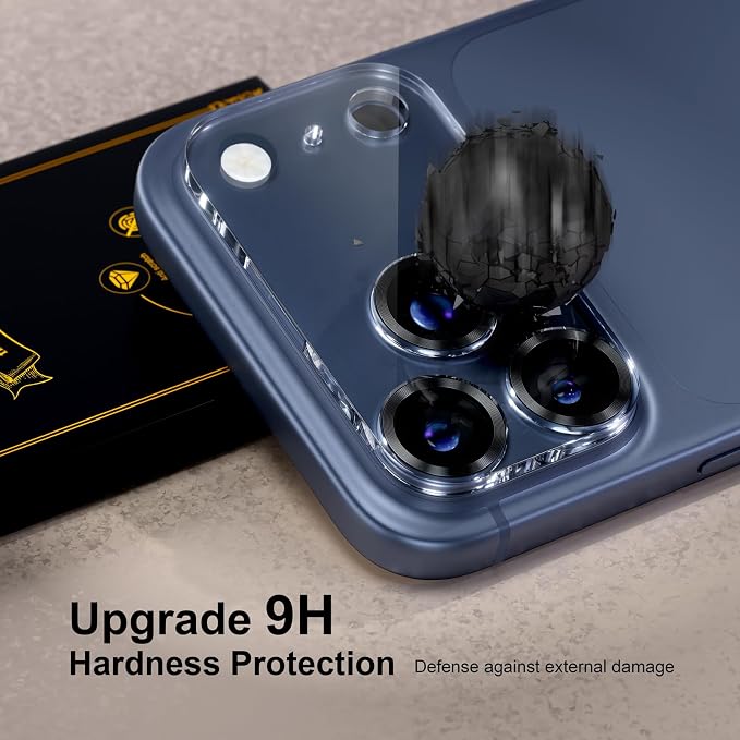 for 6 Pack iPhone 17 Pro Max Camera Lens Protectors, CD Black | [Drop Protection] [Case Friendly] [Easy Installation] 9H Tempered Glass Camera Screen Protector Cover Accessories 6.9-inch - Image 3