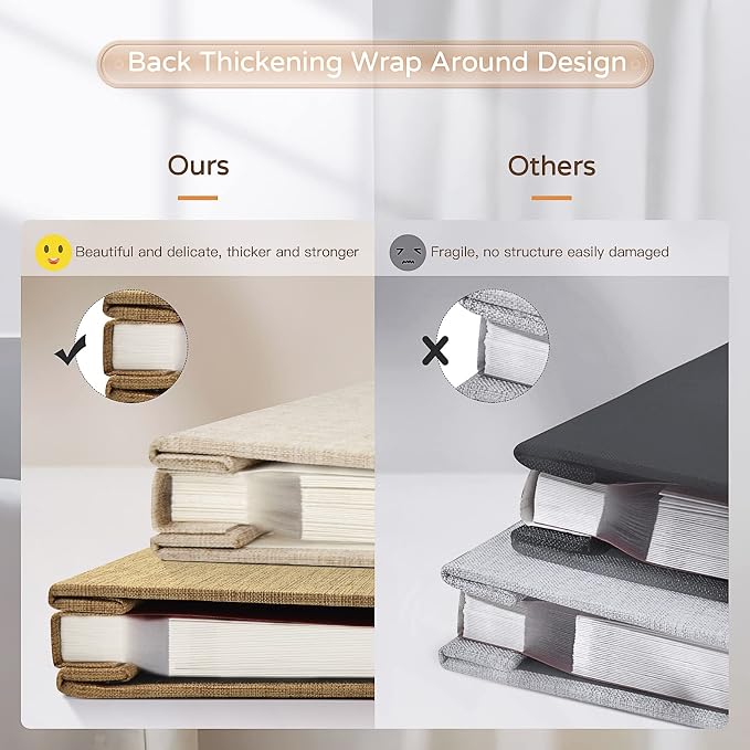 Popotop Large Photo Album Self Adhesive 4x6 5x7 8x10 Scrapbook Album DIY Picture Book,Gifts for Mom,Family Baby and Wedding,with Metal Pen and Plastic Board - Image 6