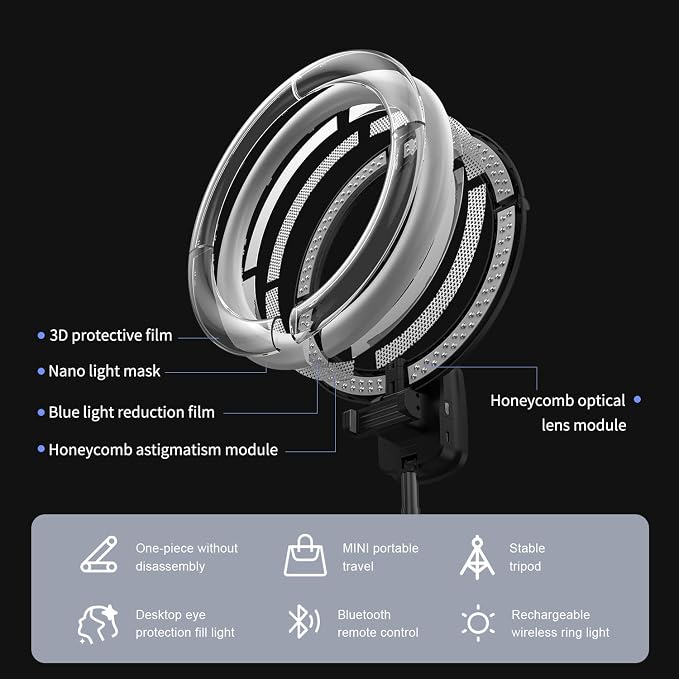 Portable Ring Light with Stand, 4000mAh Battery Operated Cordless 10" Foldable Travel Ring Light, 79" Tripod Stand for Video Conference/Selfie/Live Stream/Makeup - Image 4